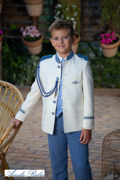 Traje comunión Almirante cuello Mao.