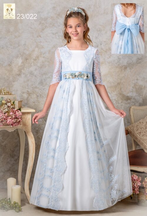 Vestido comunión celeste