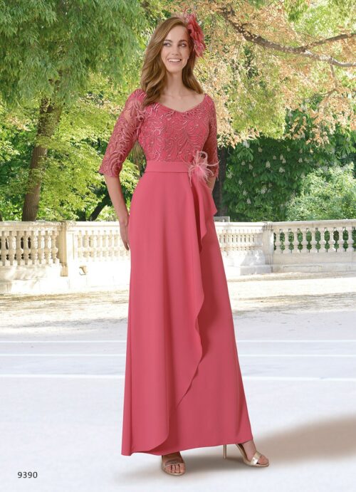Vestido escote espalda en pico Carfi