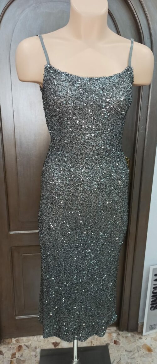 Vestido lentejuelas plata