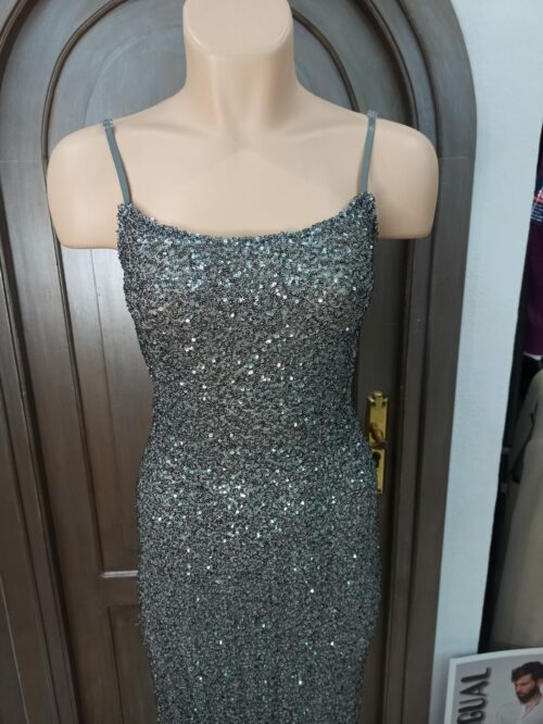 Vestido lentejuelas plata - Imagen 2