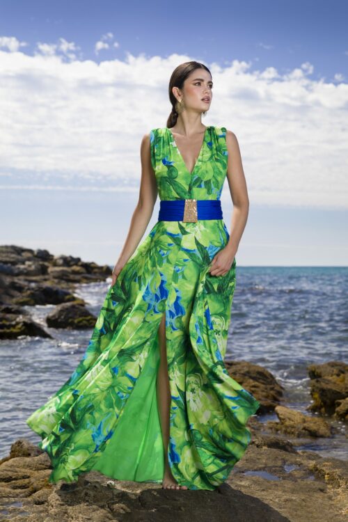 Vestido largo estampado
