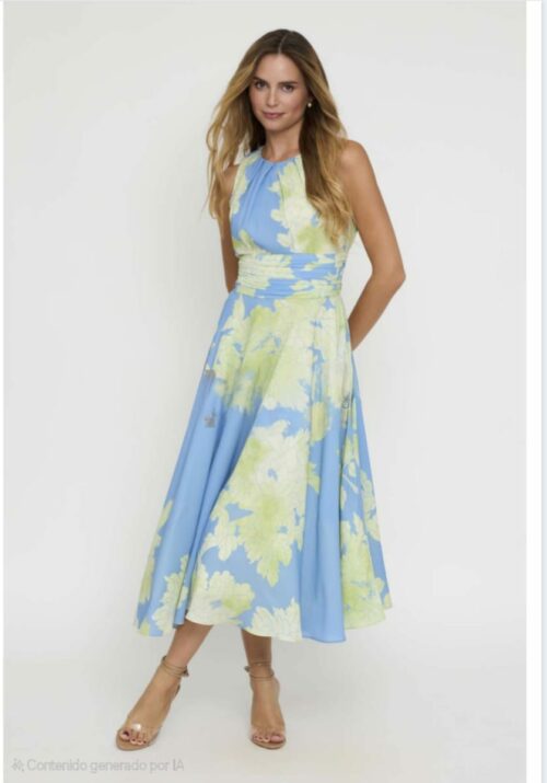 Vestido estampado vuelo