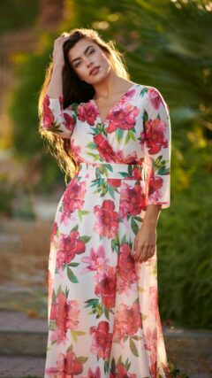 vestido estampado gasa