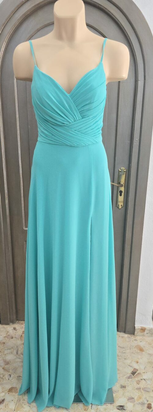 Vestido largo verde agua