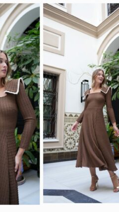 vestido cobre punto calado